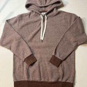 FEAT Women's Blanket Blend Hoodie Sz S Brown Soft Pullover Lounging (B2)